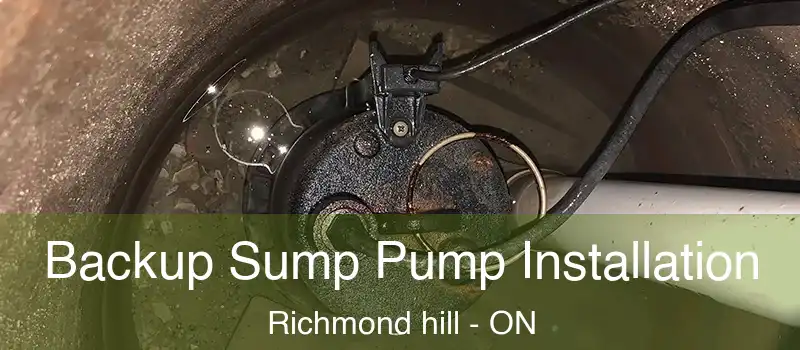  Backup Sump Pump Installation Richmond hill - ON