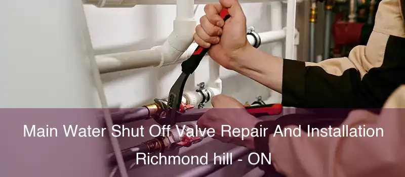  Main Water Shut Off Valve Repair And Installation Richmond hill - ON