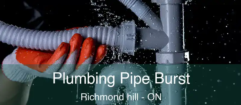  Plumbing Pipe Burst Richmond hill - ON