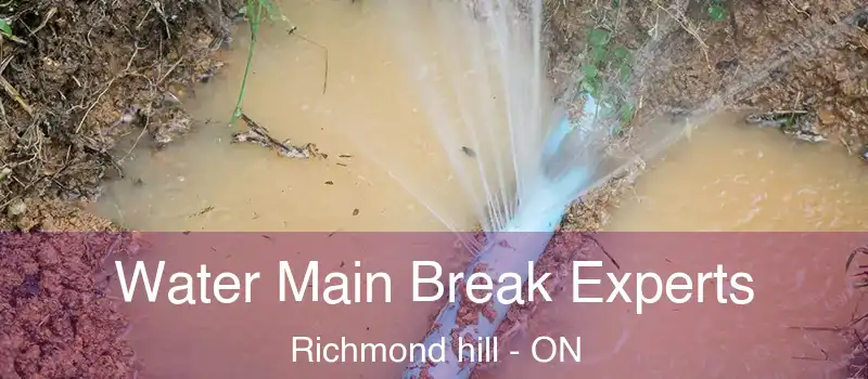  Water Main Break Experts Richmond hill - ON